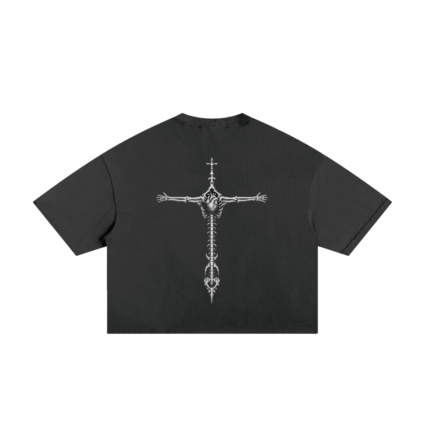 Cross Bones Distressed Boxy Tee